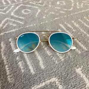 Ray-Ban Gold and Blue Sunglasses